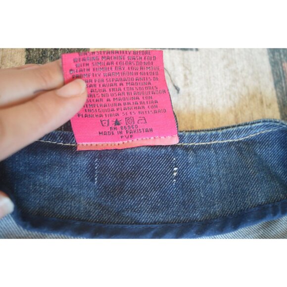 Chico's Ruffle Open Front Denim Vest Women's XL 90s Retro Boho Casual Western - Picture 6 of 8